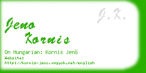 jeno kornis business card