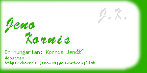 jeno kornis business card